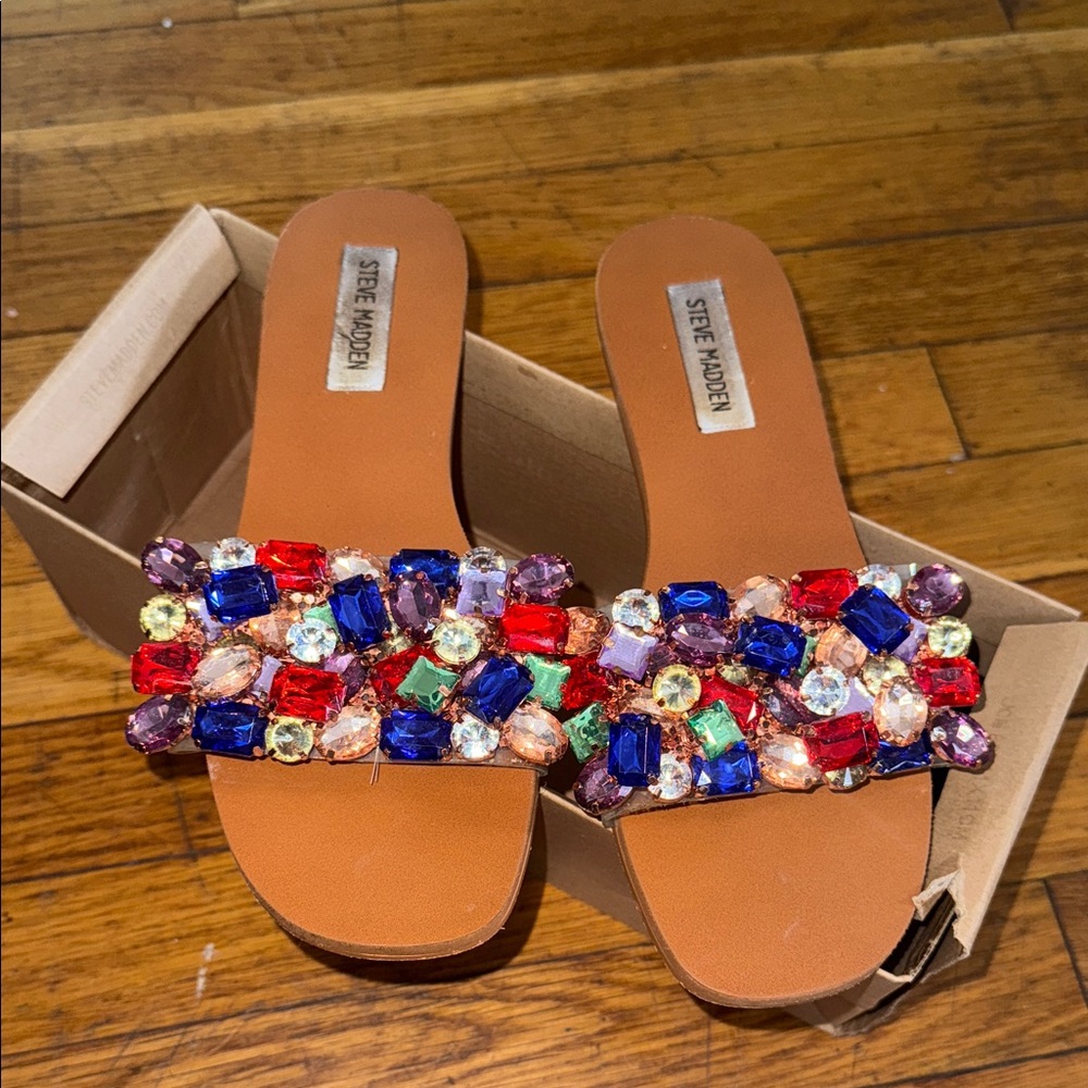 Steve Madden Colorful Gemstone Sandals
